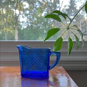 Cobalt Blue Chevron Creamer